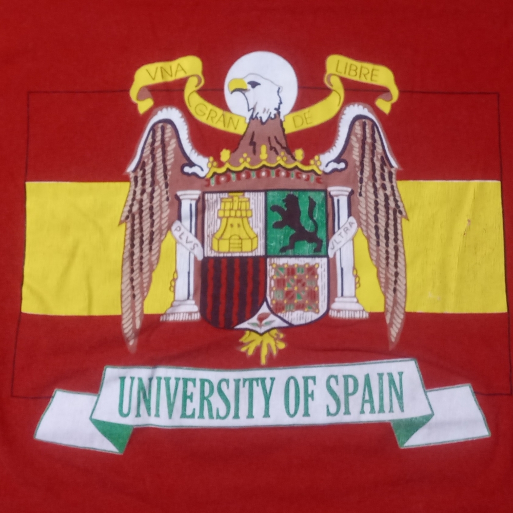 vintage single stitch college t shirt University of Spain crest European